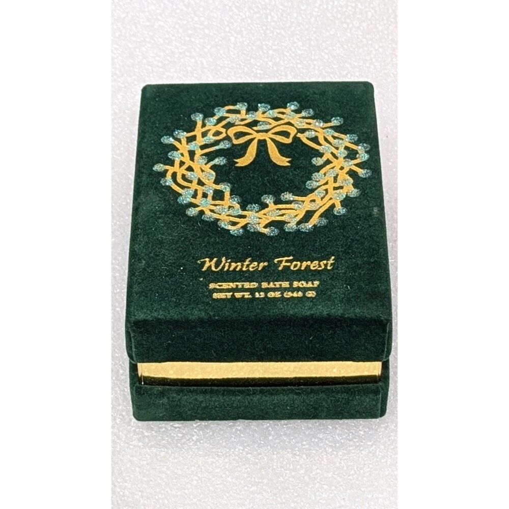 Winter Forest Scented Slate Soap Gift Box 12 Oz by CST Green & Gold Felt Box